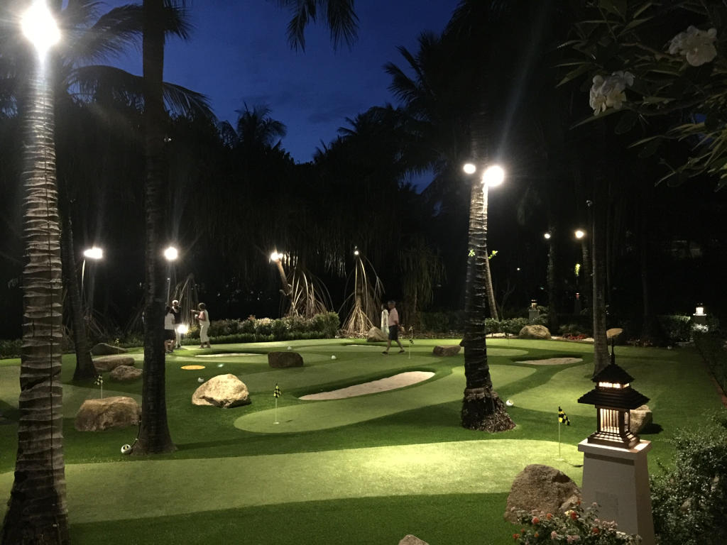 Use themed greens for your mini golf course.