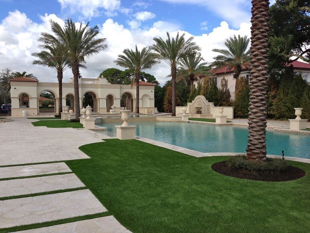 Artificial grass landscaping for resorts and event spaces